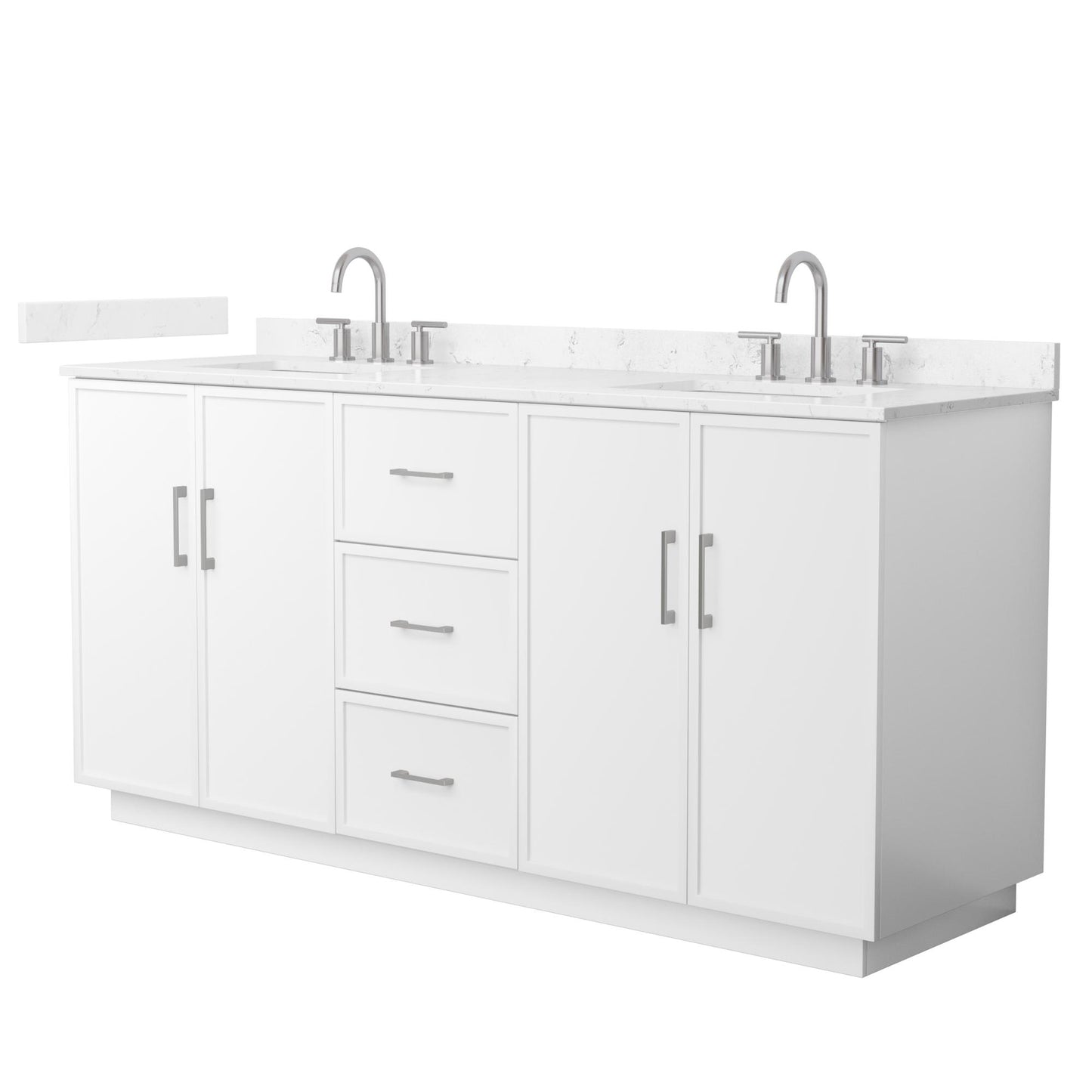 Elan TK Bathroom Vanity with Countertop 72 inch Double Sink 3-hole Faucet Setup