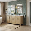 Custom image for White Oak with Matte Black Trim / Carrara Cultured Marble / No Mirror