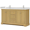 Custom image for Honey Oak with Polished Chrome Trim / Carrara Cultured Marble / No Mirror
