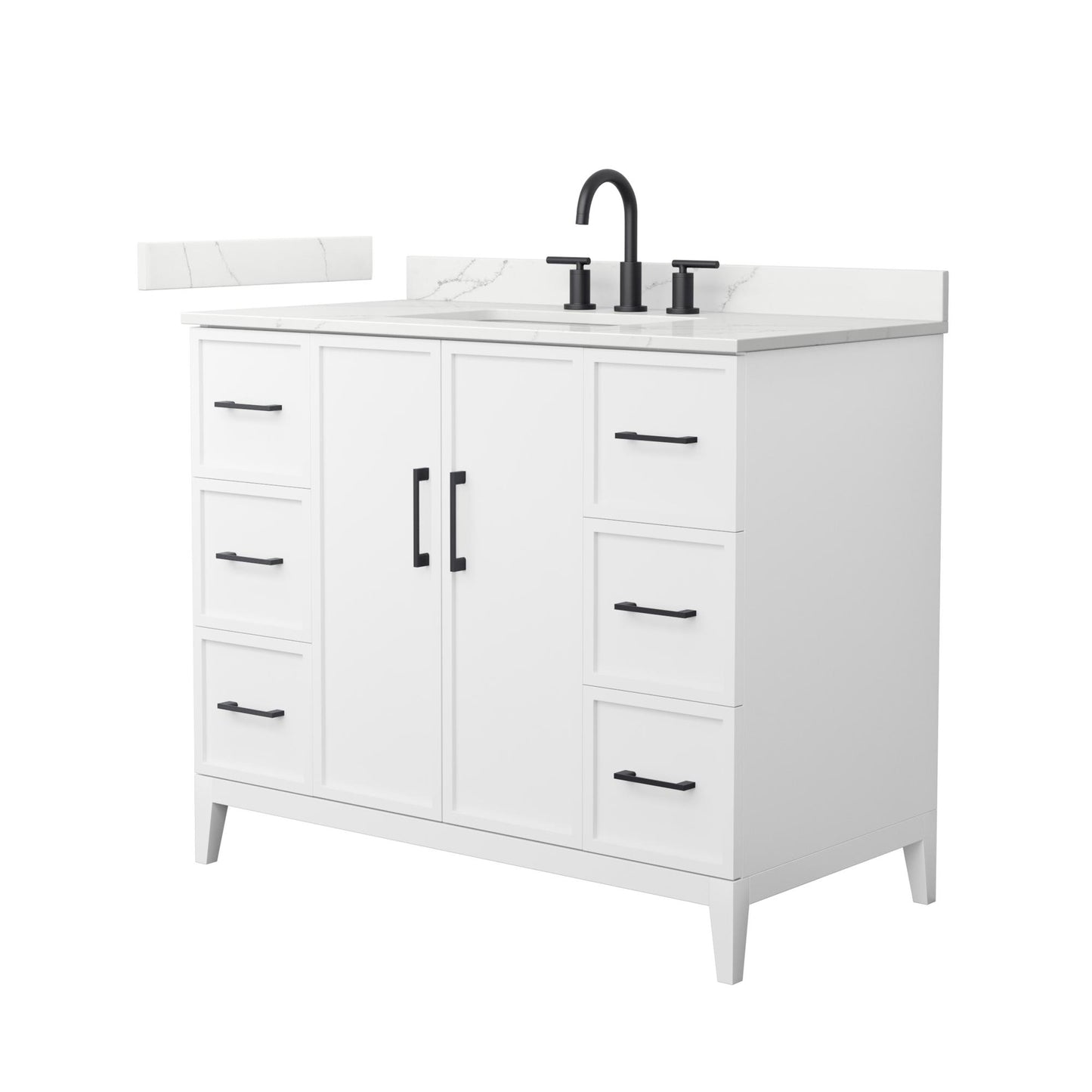 Elan Bathroom Vanity with Countertop 42 inch Single Sink 3-hole Faucet Setup