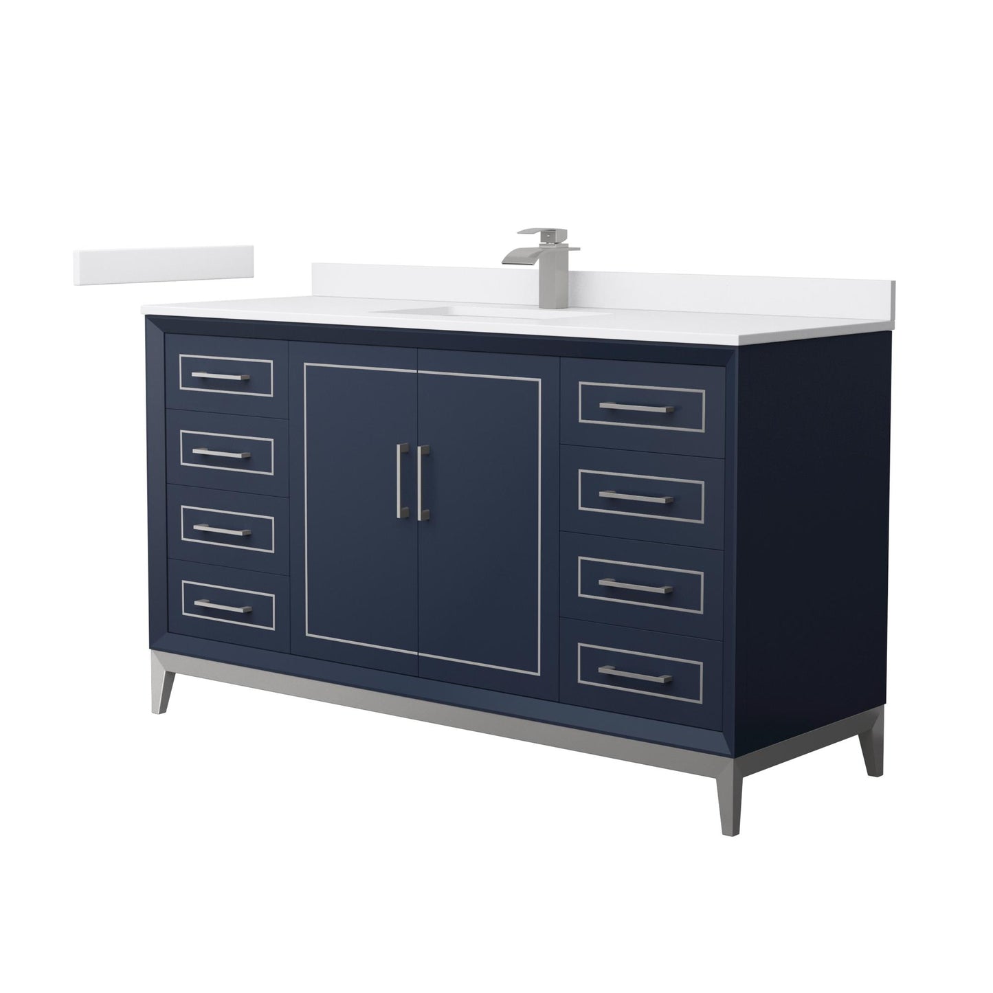 Marlena Bathroom Vanity with Countertop 60 inch Single Sink Single hole Faucet Setup