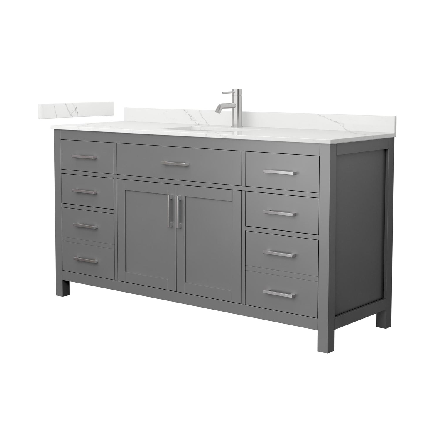 Beckett Bathroom Vanity with Countertop 66 inch Single Sink Single hole Faucet Setup