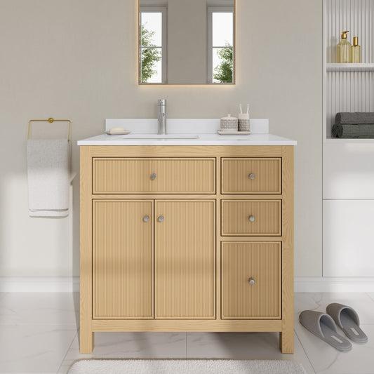 Pendry Bathroom Vanity with Countertop 36 inch Single Sink Single hole Faucet Setup