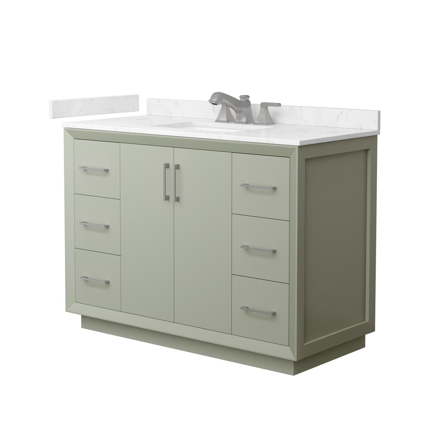 Strada Bathroom Vanity with Countertop 48 inch Single Sink 3-hole Faucet Setup