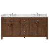 Custom image for Dark Walnut with Brushed Nickel Trim / Carrara Cultured Marble / No Mirror