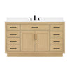 Custom image for Rift Oak with Matte Black Trim / White Cultured Marble / No Mirror