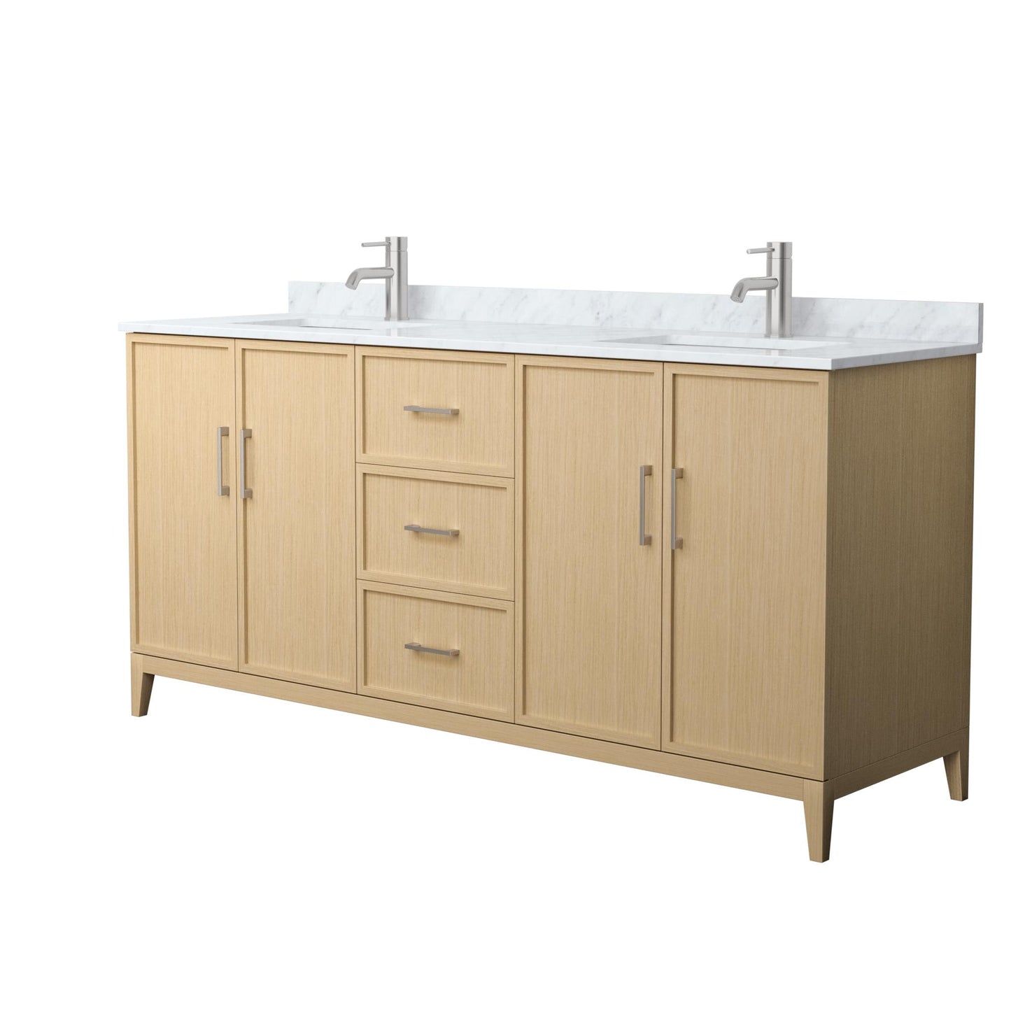 Elan Bathroom Vanity with Countertop 72 inch Double Sink Single hole Faucet Setup