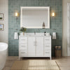 Custom image for White with Brushed Nickel Trim / Carrara Cultured Marble / No Mirror