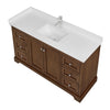 Custom image for Dark Walnut with Polished Chrome Trim / White Quartz / No Mirror