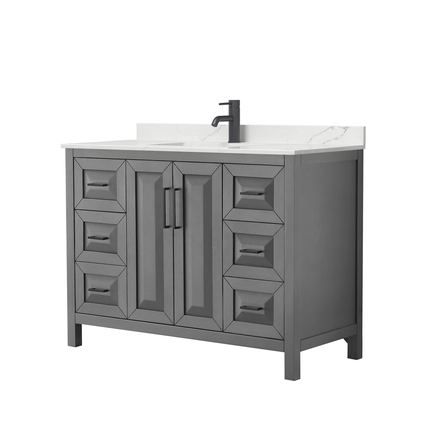 Daria Bathroom Vanity with Countertop 48 inch Single Sink Single hole Faucet Setup