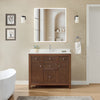 Custom image for Dark Walnut with Brushed Nickel Trim / Giotto Quartz / No Mirror
