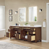 Custom image for Dark Walnut with Brushed Gold Trim / Giotto Quartz / No Mirror