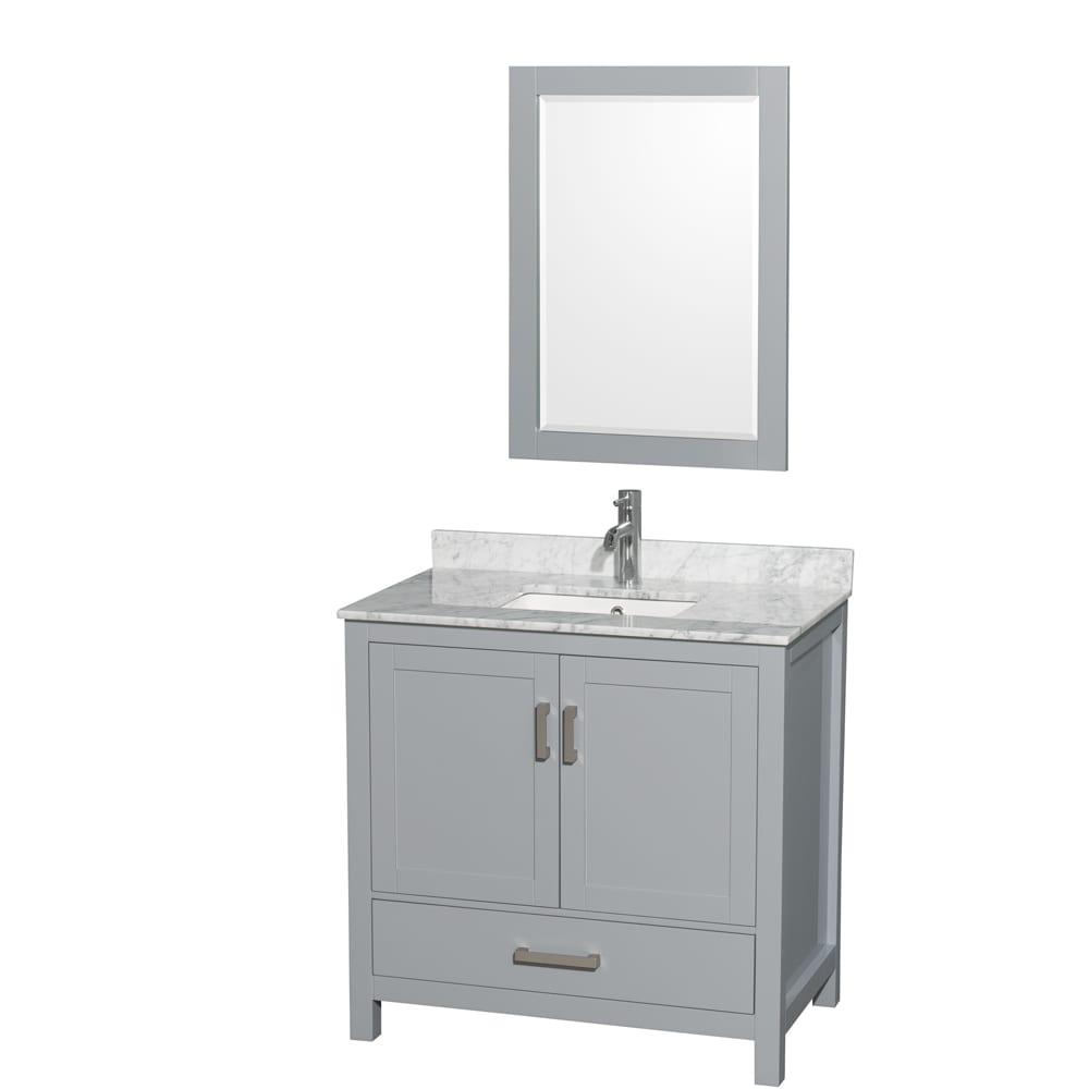 Sheffield Bathroom Vanity with Countertop 36 inch Single Sink Single hole Faucet Setup