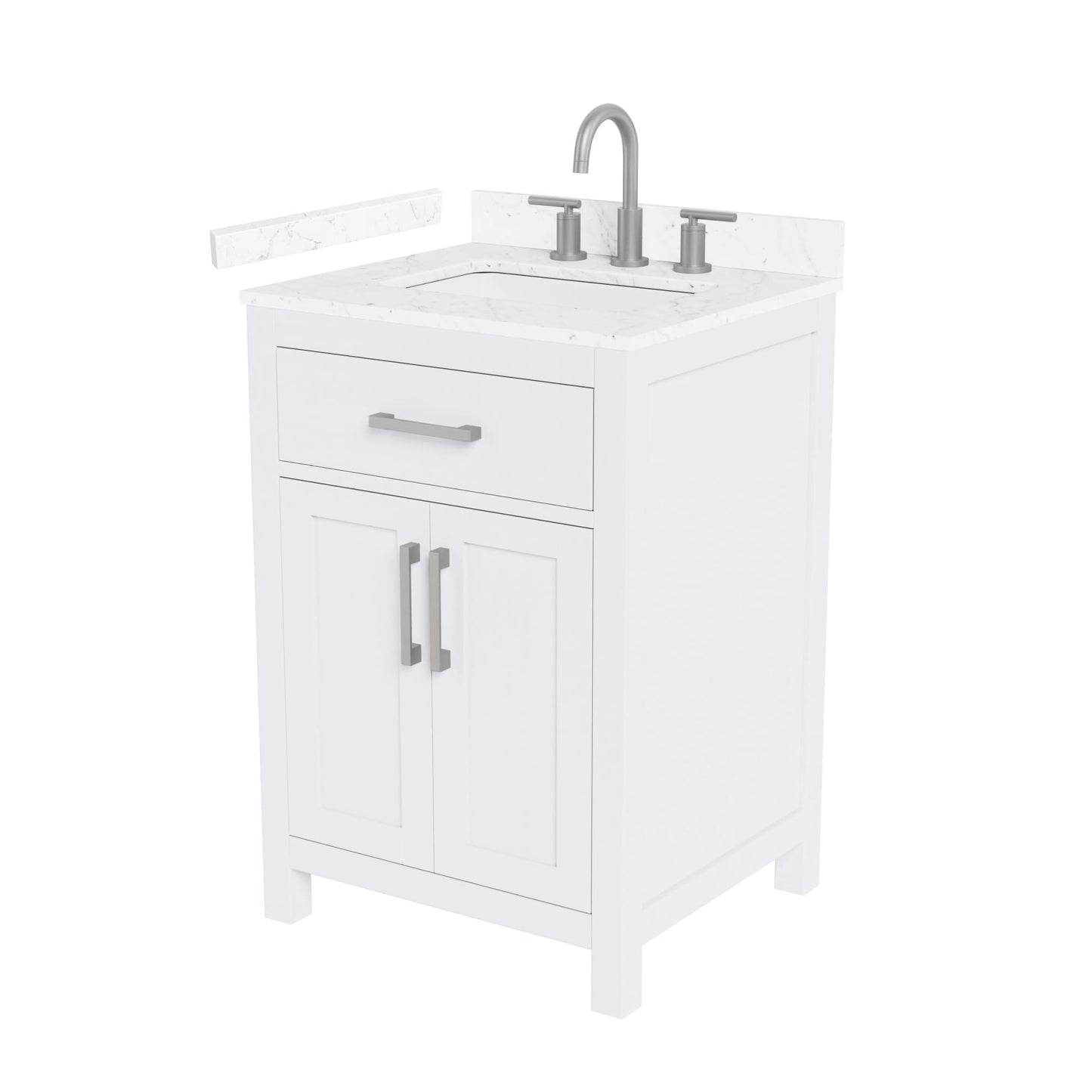 Beckett Bathroom Vanity with Countertop 24 inch Single Sink 3-hole Faucet Setup