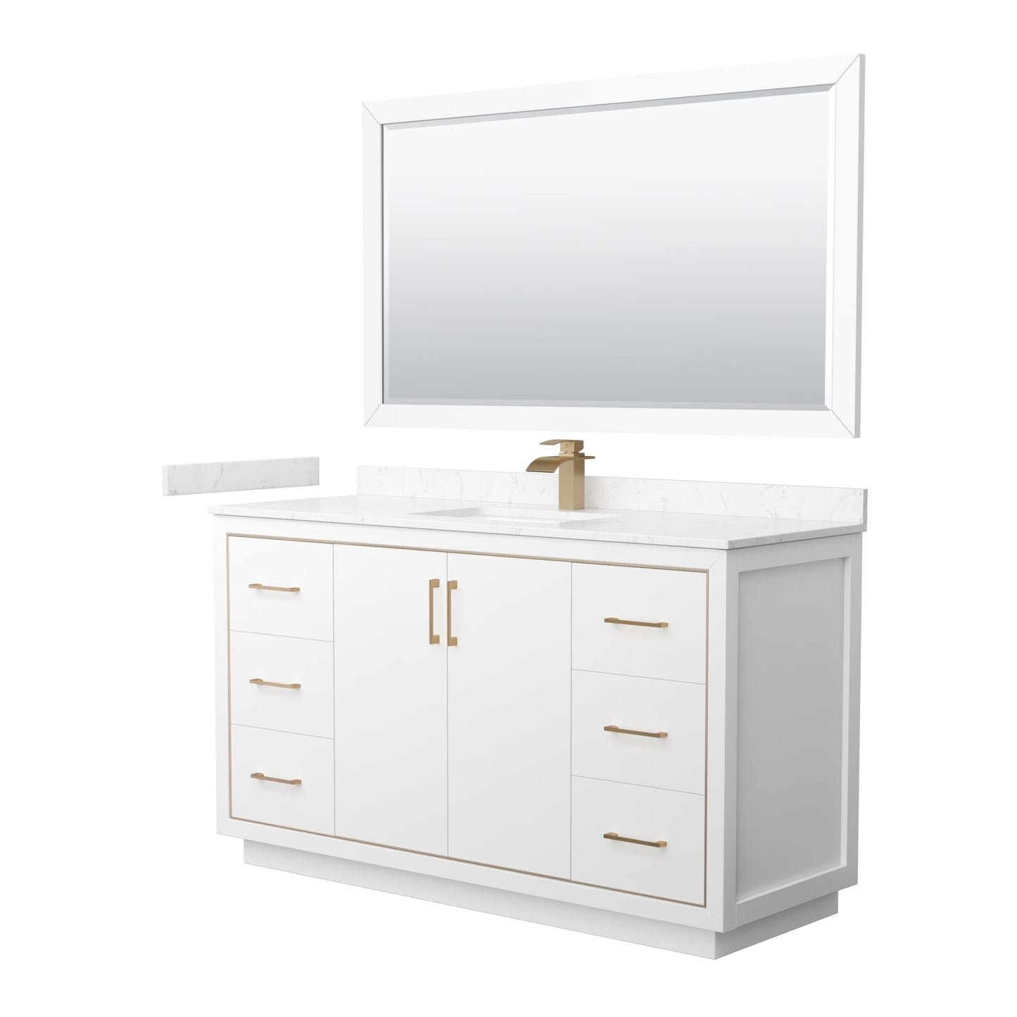 Icon Bathroom Vanity with Countertop 60 inch Single Sink Single hole Faucet Setup