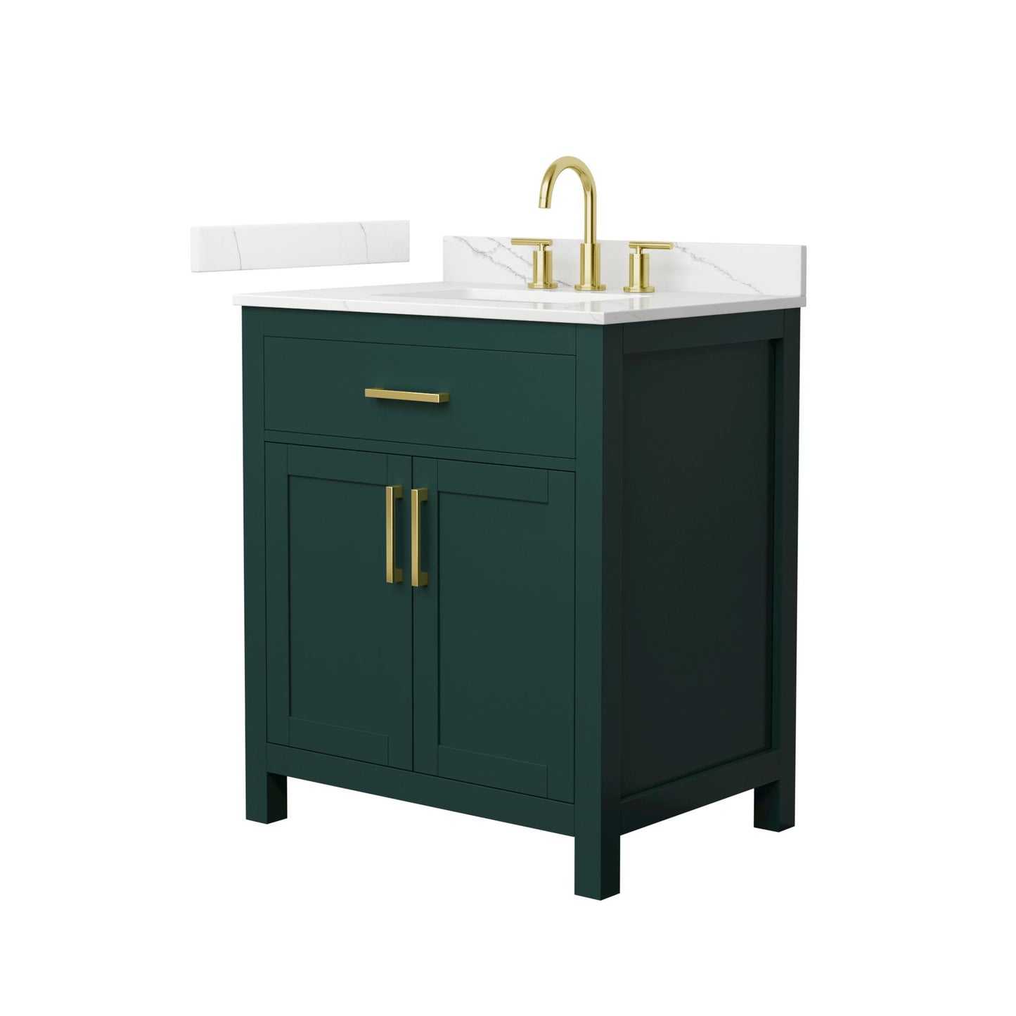 Beckett Bathroom Vanity with Countertop 30 inch Single Sink 3-hole Faucet Setup