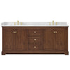 Custom image for Dark Walnut with Brushed Gold Trim / Carrara Cultured Marble / No Mirror
