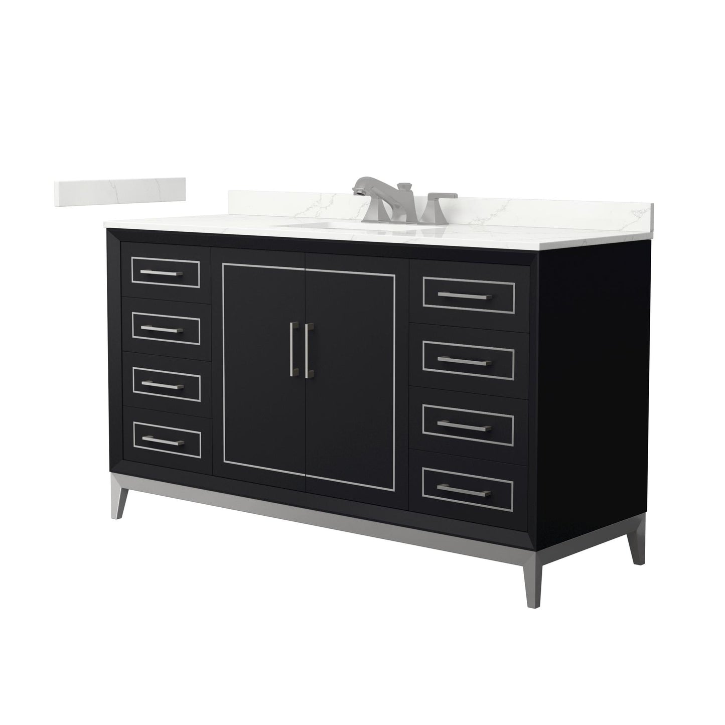 Marlena Bathroom Vanity with Countertop 60 inch Single Sink 3-hole Faucet Setup