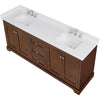 Custom image for Dark Walnut with Polished Chrome Trim / White Cultured Marble / No Mirror