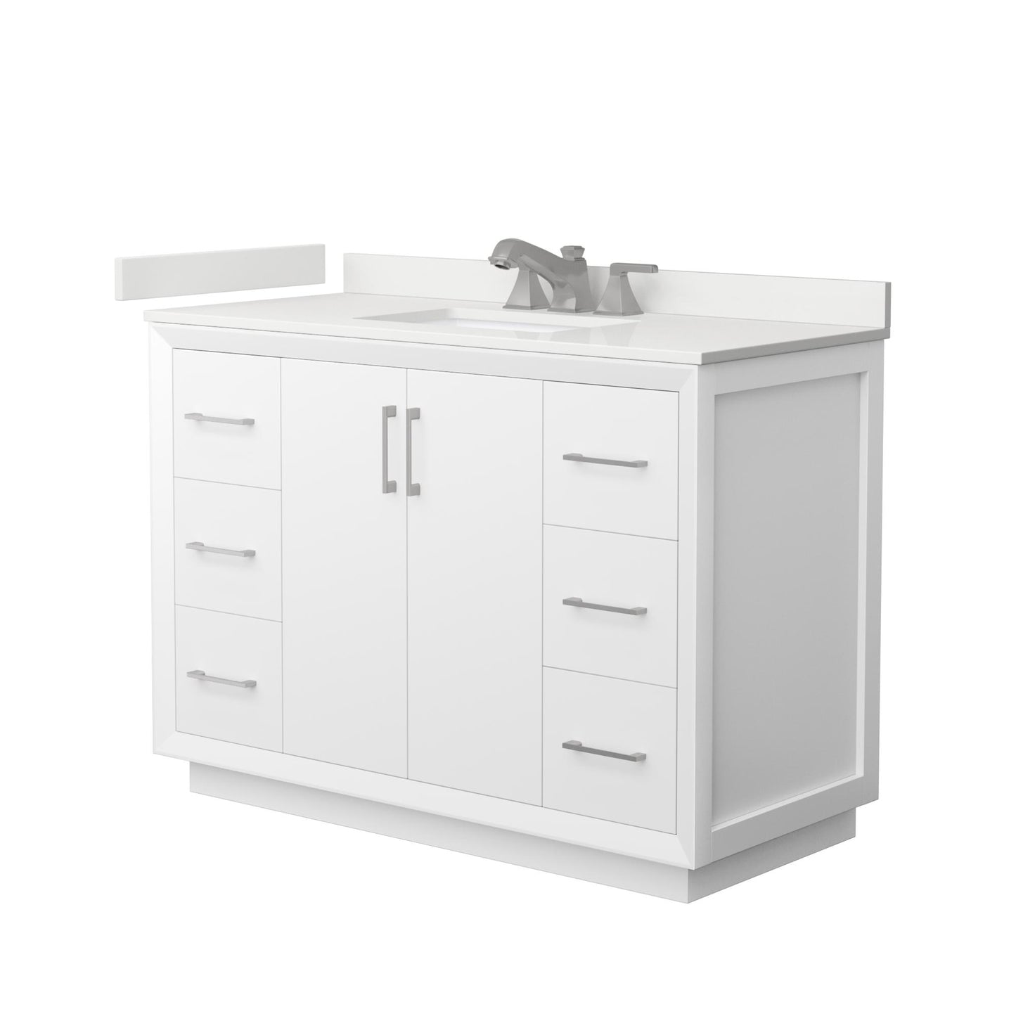 Strada Bathroom Vanity with Countertop 48 inch Single Sink 3-hole Faucet Setup