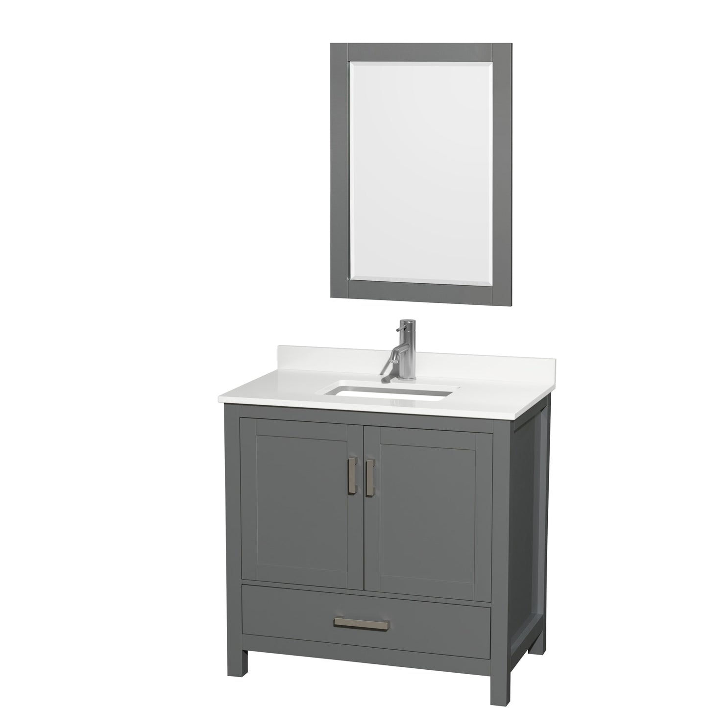 Sheffield Bathroom Vanity with Countertop 36 inch Single Sink Single hole Faucet Setup