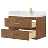 Custom image for Toasted Walnut with Satin Bronze Trim / White Quartz / No Mirror
