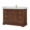 Custom image for Dark Walnut with Brushed Gold Trim / Giotto Quartz / No Mirror