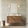 Custom image for Toasted Walnut with Satin Bronze Trim / White Quartz / No Mirror
