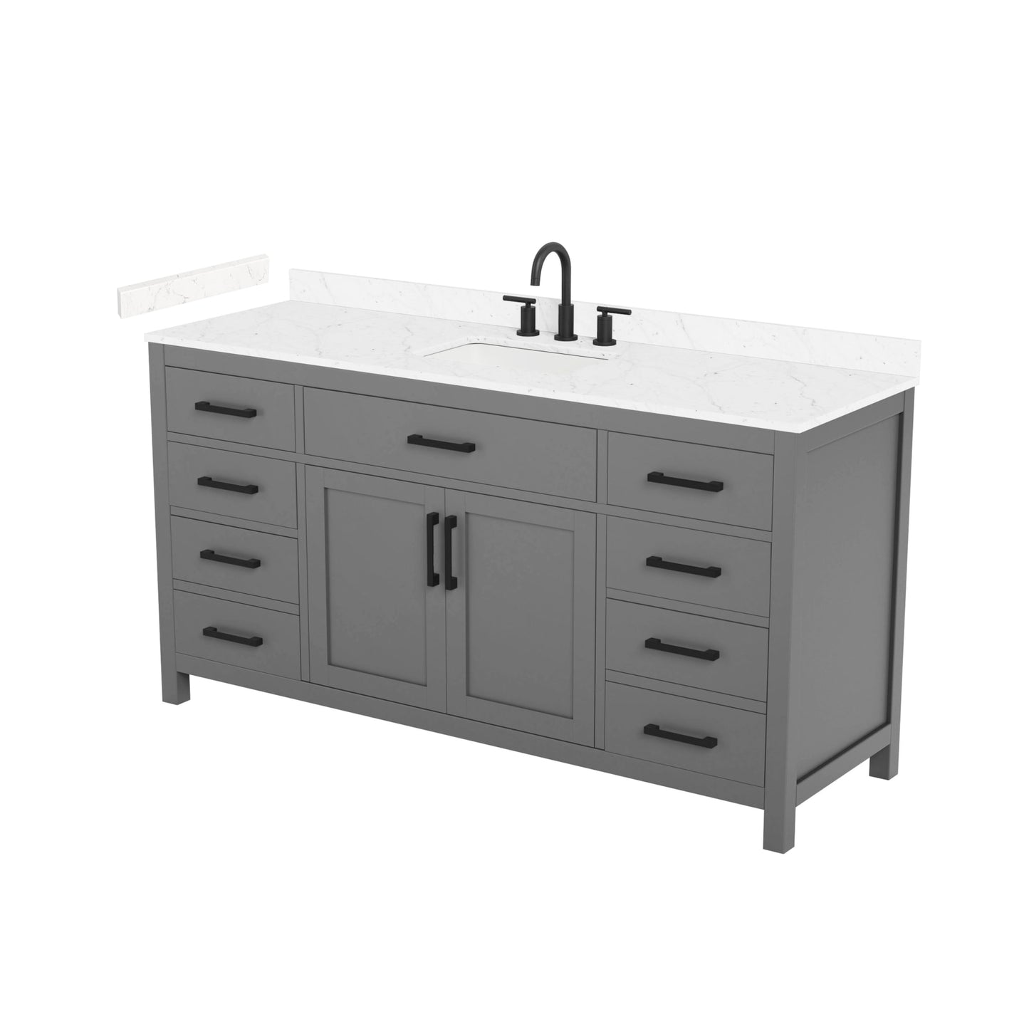 Beckett Bathroom Vanity with Countertop 66 inch Single Sink 3-hole Faucet Setup