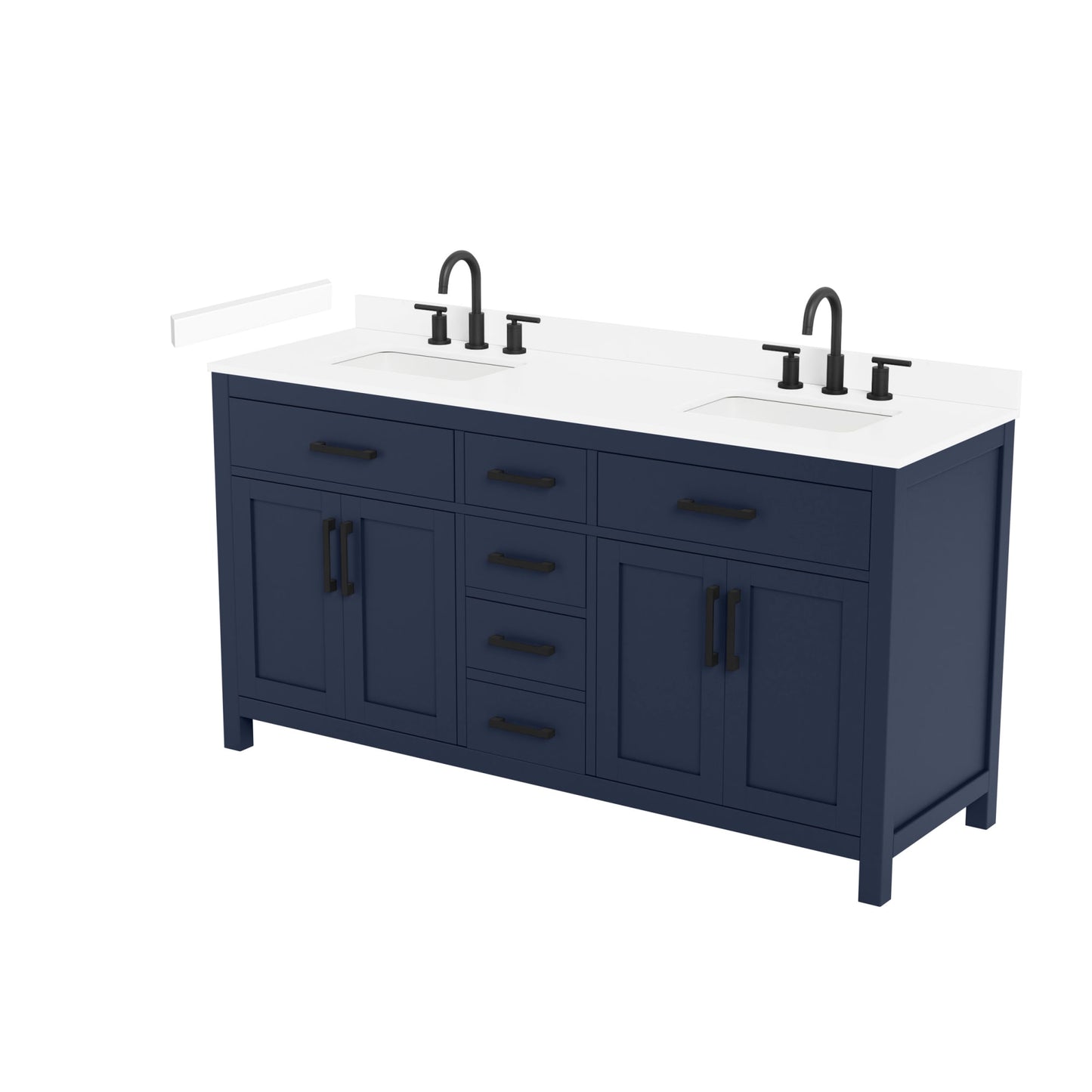 Beckett Bathroom Vanity with Countertop 66 inch Double Sink 3-hole Faucet Setup
