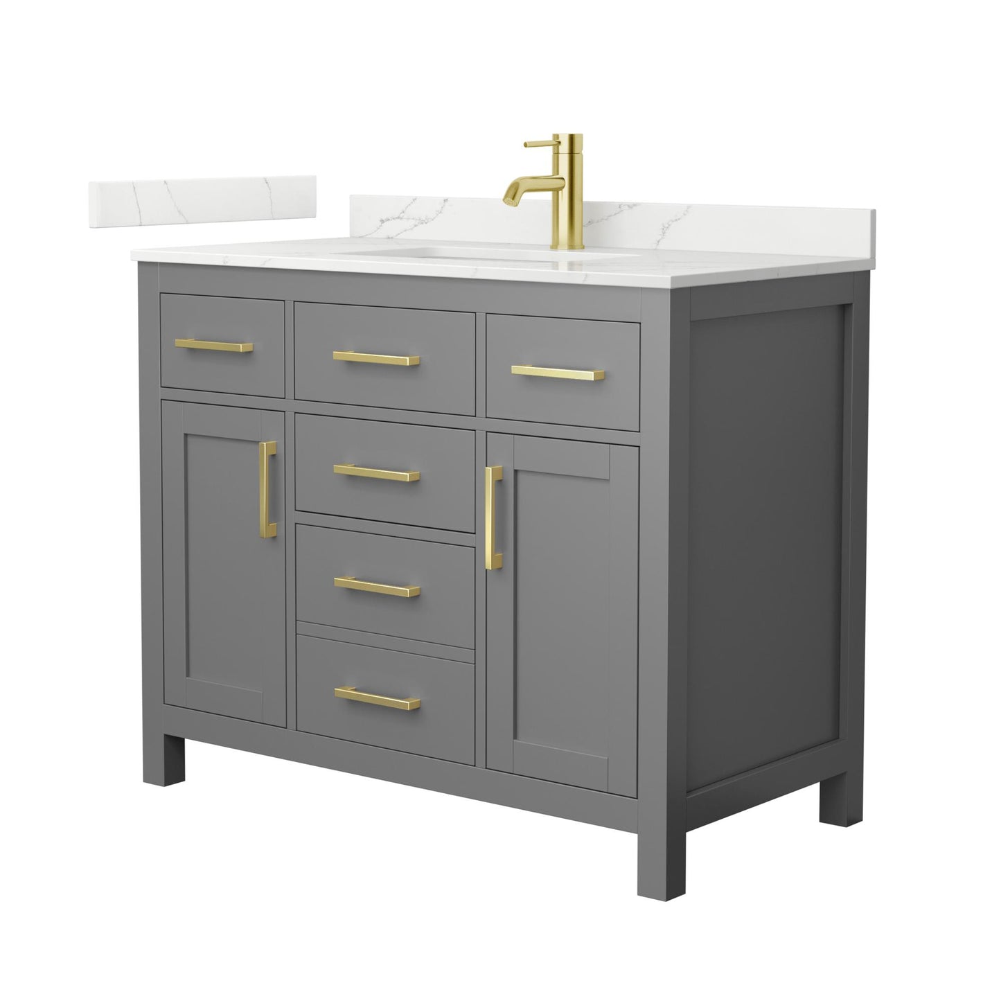 Beckett Bathroom Vanity with Countertop 42 inch Single Sink Single hole Faucet Setup