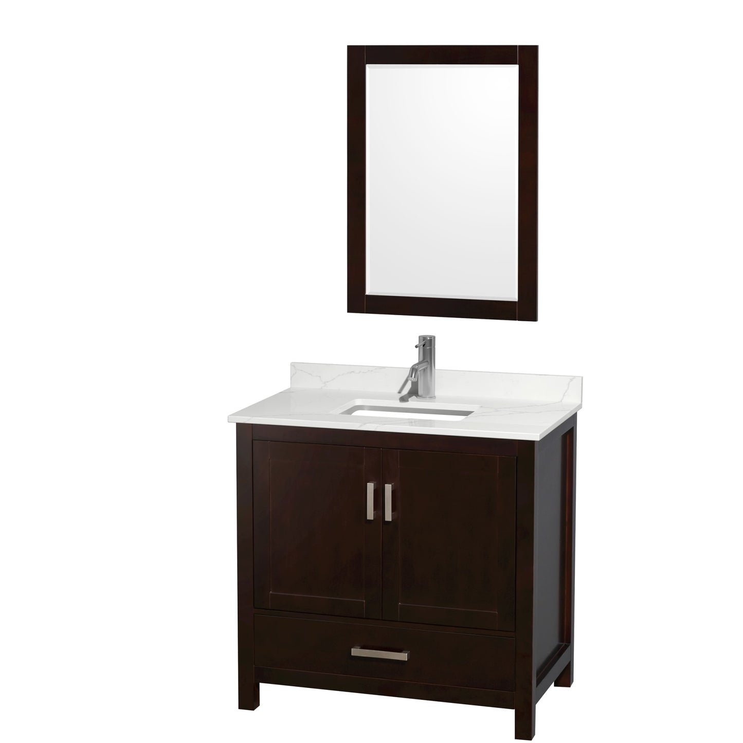 Sheffield Bathroom Vanity with Countertop 36 inch Single Sink Single hole Faucet Setup
