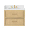 Custom image for Scandinavian Oak with Satin Bronze Trim / White Quartz / No Mirror