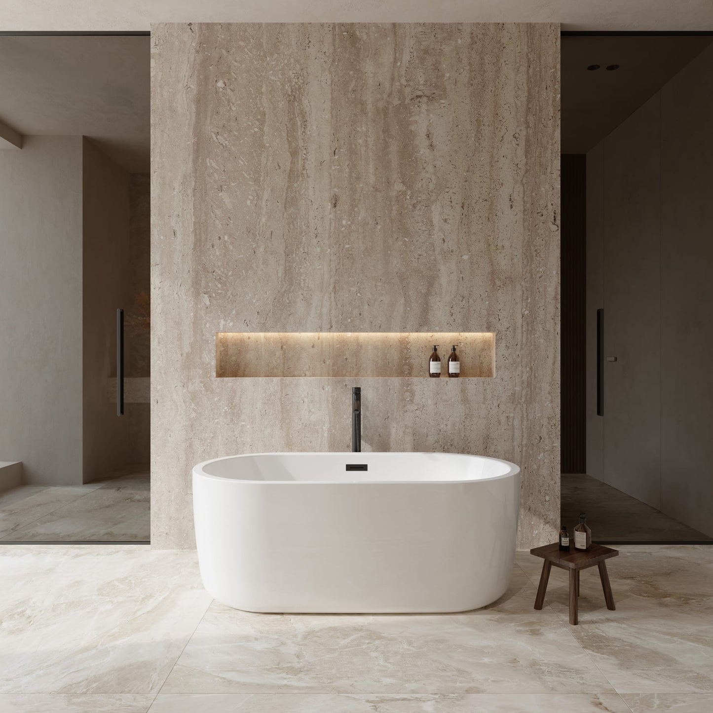 Juliette Freestanding Acrylic Bathtub With Faucet 60 inch