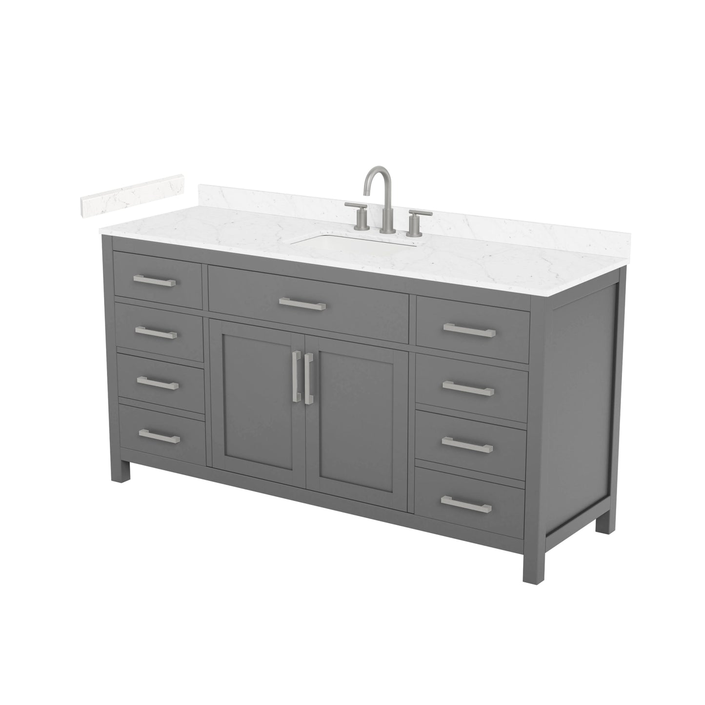 Beckett Bathroom Vanity with Countertop 66 inch Single Sink 3-hole Faucet Setup