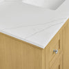 Custom image for Honey Oak with Brushed Gold Trim / Giotto Quartz / No Mirror