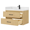 Custom image for Scandinavian Oak with Matte Black Trim / White Quartz / No Mirror