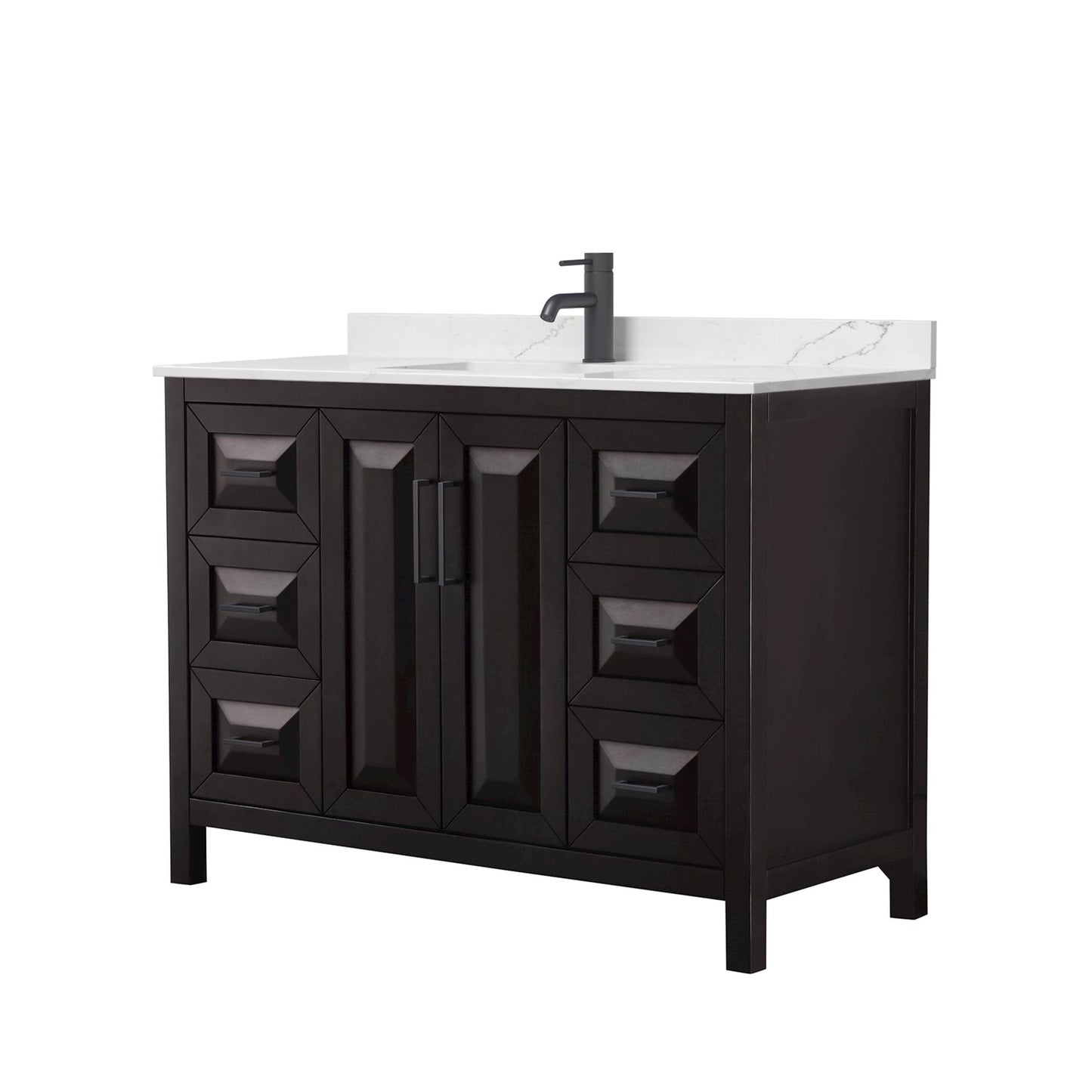 Daria Bathroom Vanity with Countertop 48 inch Single Sink Single hole Faucet Setup