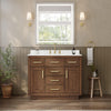 Custom image for Dark Oak with Brushed Gold Trim / Giotto Quartz / No Mirror