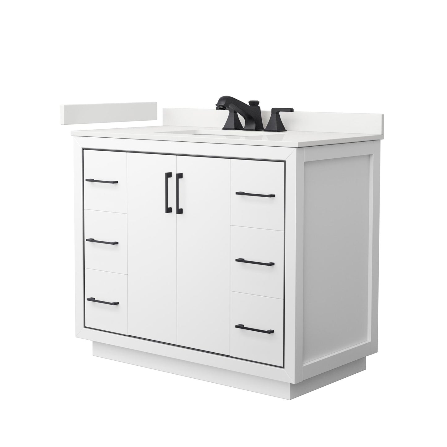 Icon Bathroom Vanity with Countertop 42 inch Single Sink 3-hole Faucet Setup