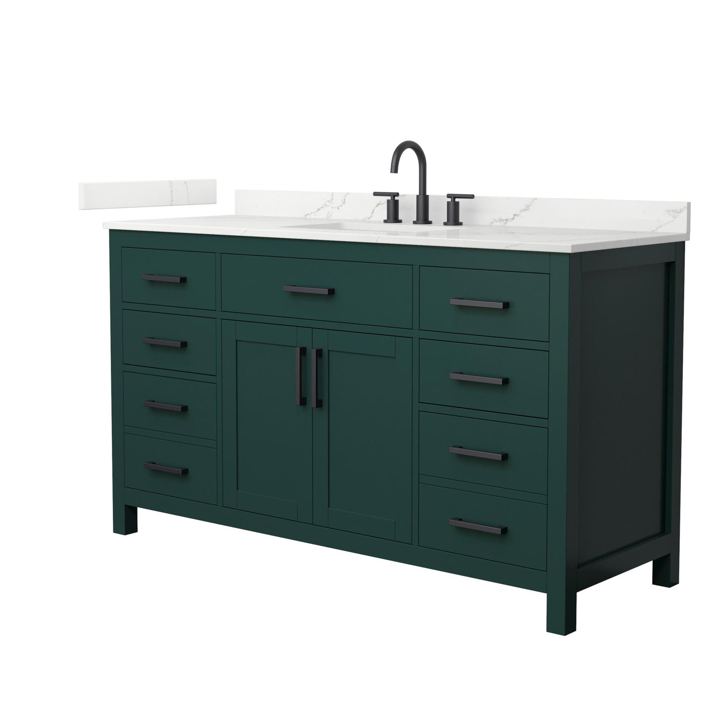 Beckett Bathroom Vanity with Countertop 60 inch Single Sink 3-hole Faucet Setup
