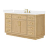 Custom image for Rift Oak with Brushed Gold Trim / White Cultured Marble / No Mirror