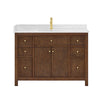 Custom image for Dark Walnut with Brushed Gold Trim / Giotto Quartz / No Mirror