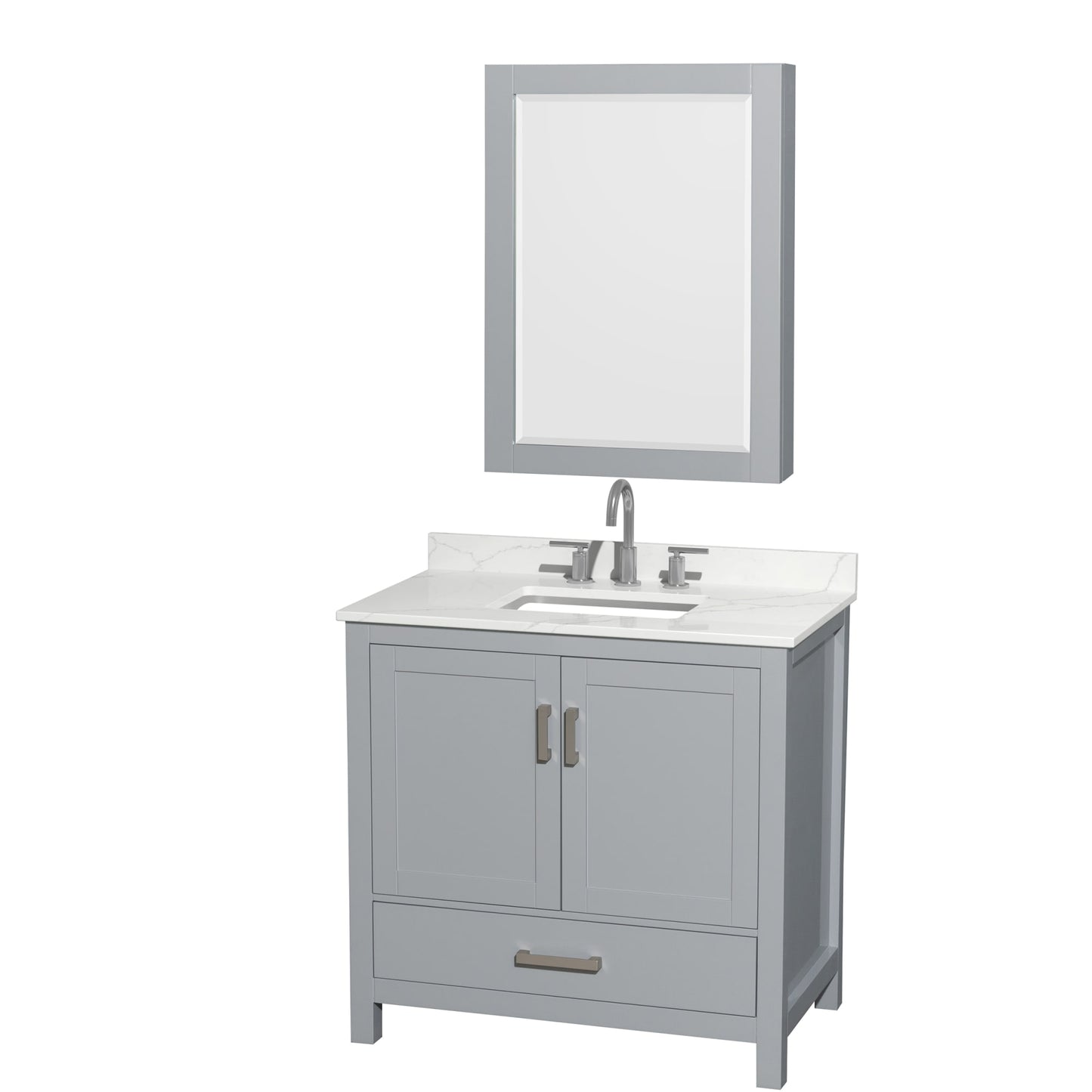 Sheffield Bathroom Vanity with Countertop 36 inch Single Sink 3-hole Faucet Setup