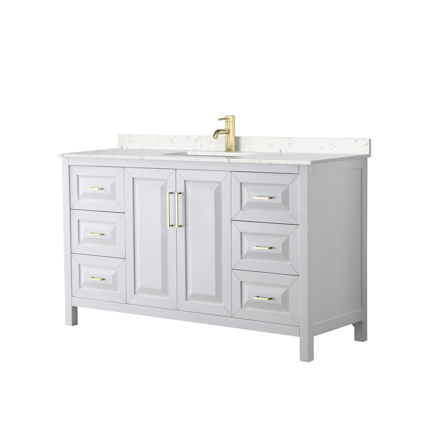 Daria Bathroom Vanity with Countertop 60 inch Single Sink Single hole Faucet Setup