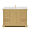 Custom image for Honey Oak with Brushed Gold Trim / White Quartz / No Mirror