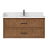 Custom image for Toasted Walnut with Matte Black Trim / White Quartz / No Mirror