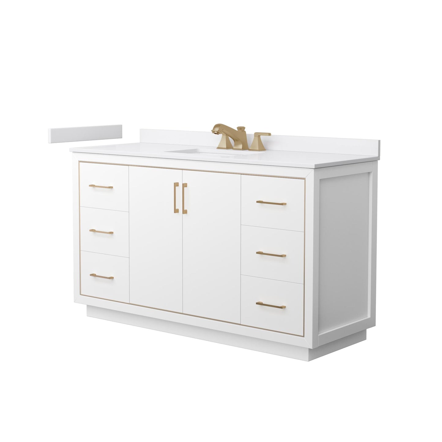 Icon Bathroom Vanity with Countertop 60 inch Single Sink 3-hole Faucet Setup
