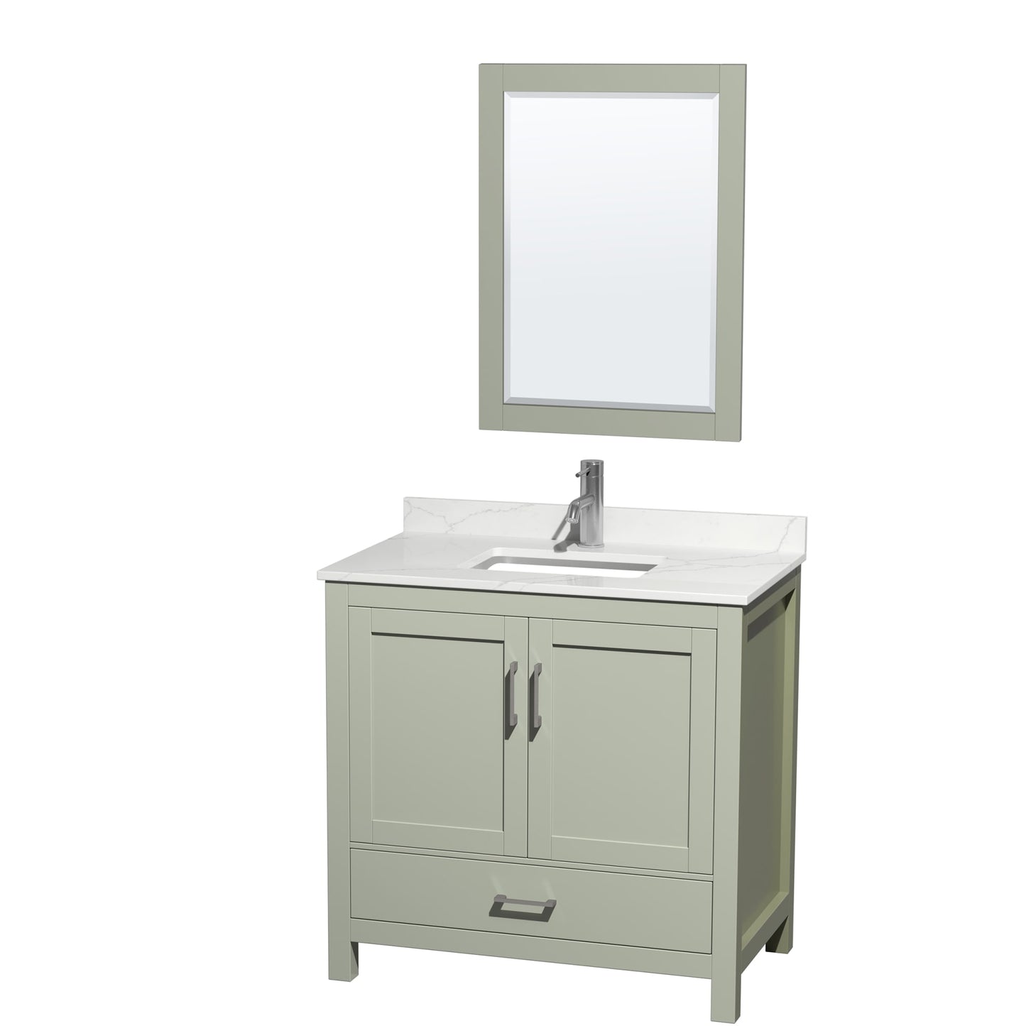 Sheffield Bathroom Vanity with Countertop 36 inch Single Sink Single hole Faucet Setup