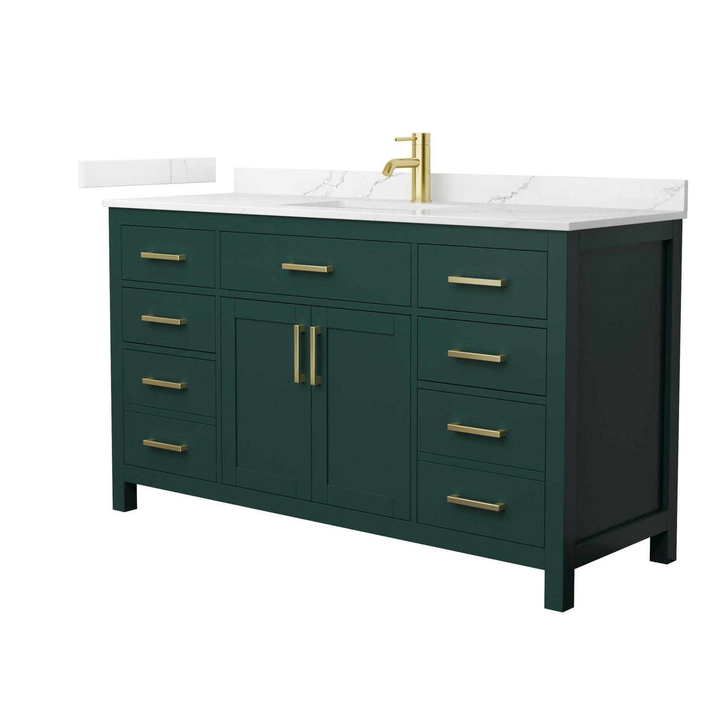 Beckett Bathroom Vanity with Countertop 60 inch Single Sink Single hole Faucet Setup